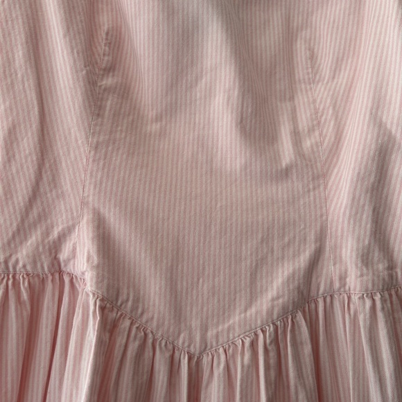 Vintage charter club pink pin Striped Dress with Bow Accents - Picture 7 of 7